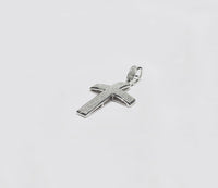 Diamond Convex Cross Pendant (14K) side - Popular Jewelry - New York