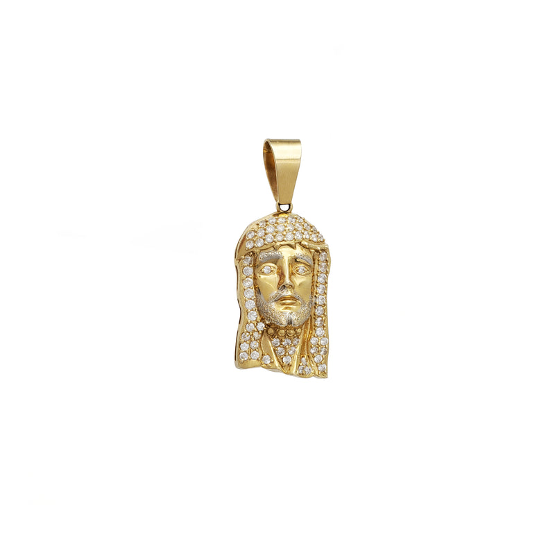 Jesus Head Mesh-Back Pendant (14K)