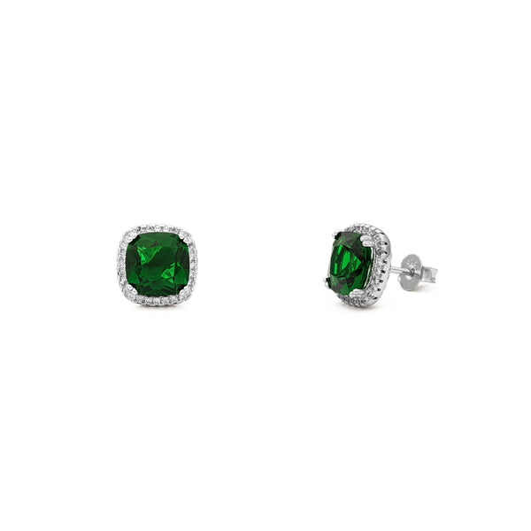 Optegon sold Earrings, Hexagon Earrings, Green Zircon Stone Earrings, Elegant Earrings 925 Sterling Silver