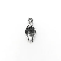 Antique-Finish Cobra Head Pendant (Silver) front - Popular Jewelry - New York