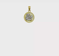 Thinking Cherub Two-Tone Beaded Medal (14K) 360 - Popular Jewelry - New York