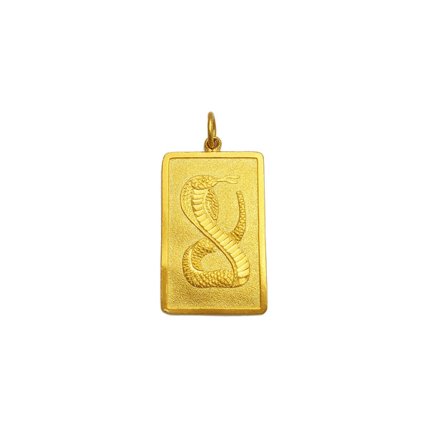 Auspicious Snake Chinese Zodiac Sign Bar Pendant (24K) front - Popular Jewelry - New York