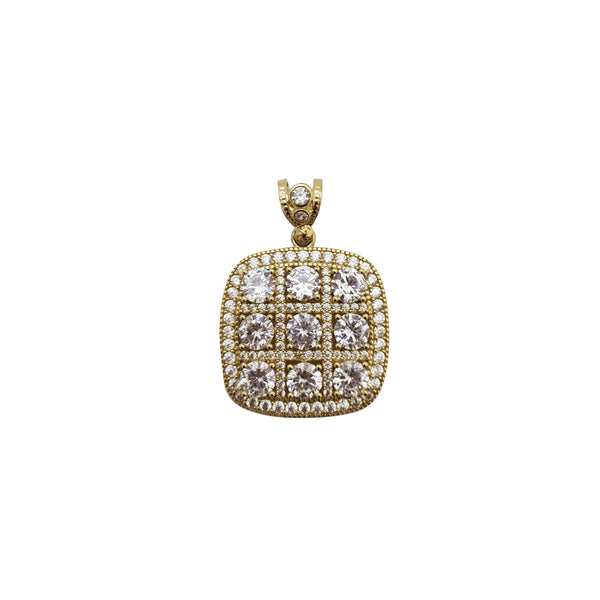 9 Stone Square Pendant (14K)