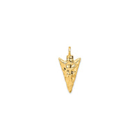 3-D Glossy Textured Reforged Arrowhead Pendant (14K)