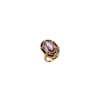 Oval Around Amethyst Ring (14K)