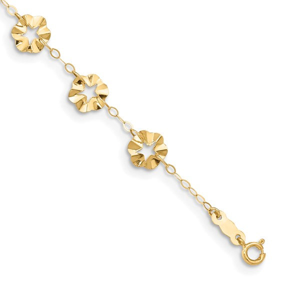 Flower Anklet Bracelet (14K)