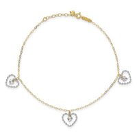 Two Tone Heart Bracelet (14K)