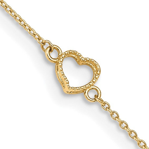 Heart Anklet Bracelet (14K)