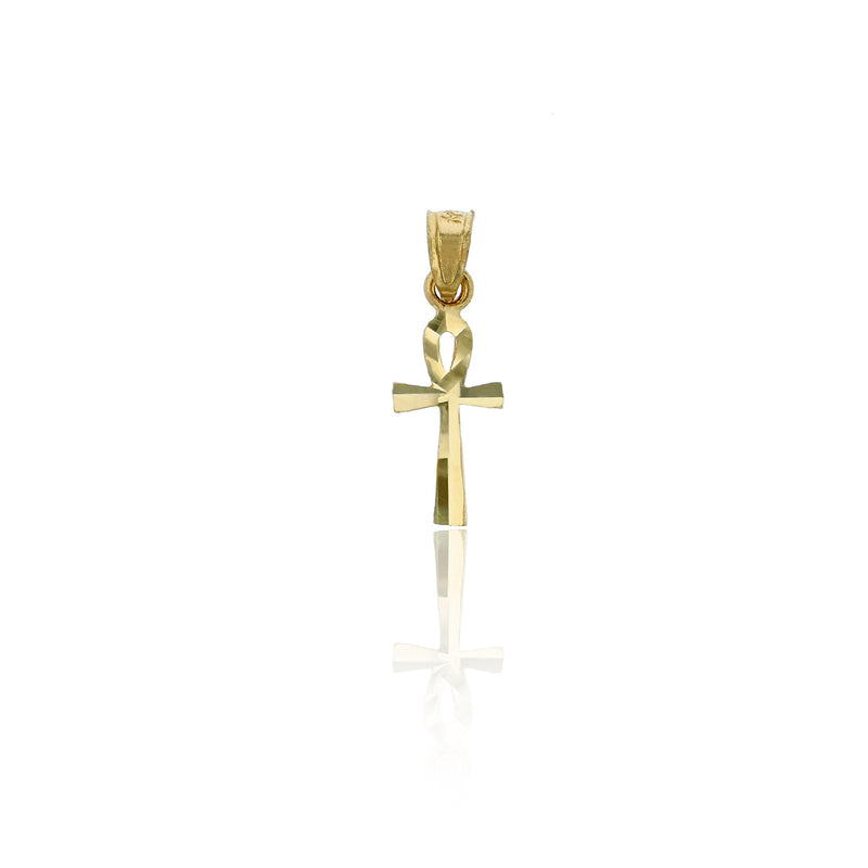 Yellow Gold Dainty Ankh Pendant (14K)