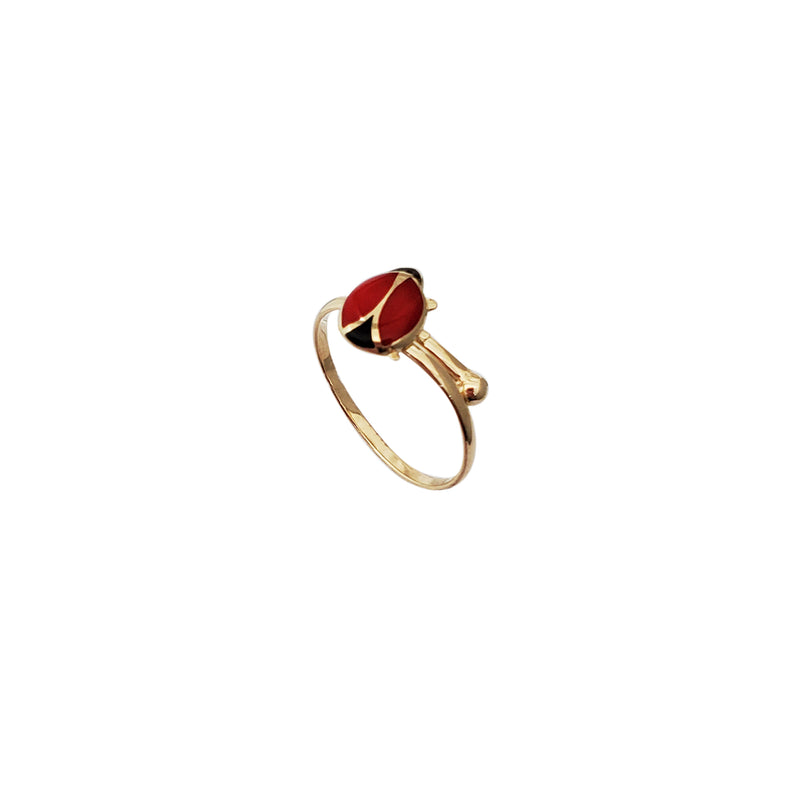 Adjustable Lady Bug Pinky Ring (14K)