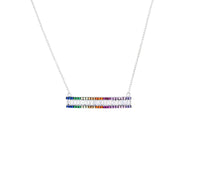 Multicolor Cz Bar Necklace (14K)