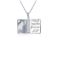 Book & "We are together forever" Necklace (Silver)