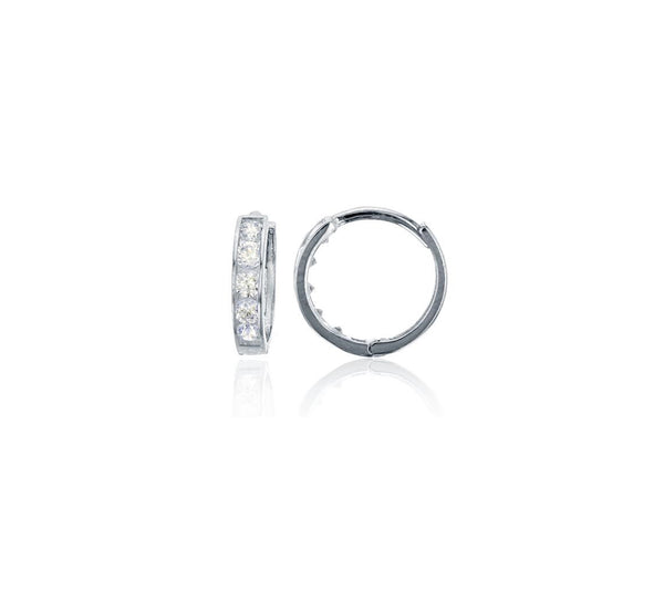 CZ Huggie Earring (Silver)