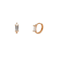 Baguette Stone-Set Huggie Earrings (14K) Popular Jewelry New York