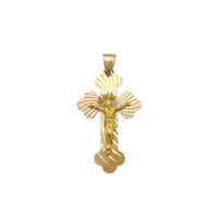 Budded Spiral Diamond Cuts Crucifix Pendant (14K) Popular Jewelry New York