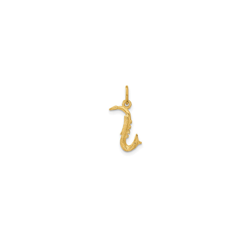 3-D Textured Saxophone Pendant (14K)