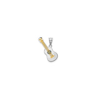 3-D Two-Tone Blue Topaz Guitar Pendant (14K)