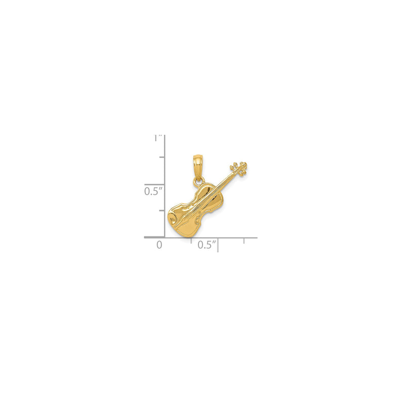 3-D Violin Textured Pendant (14K)