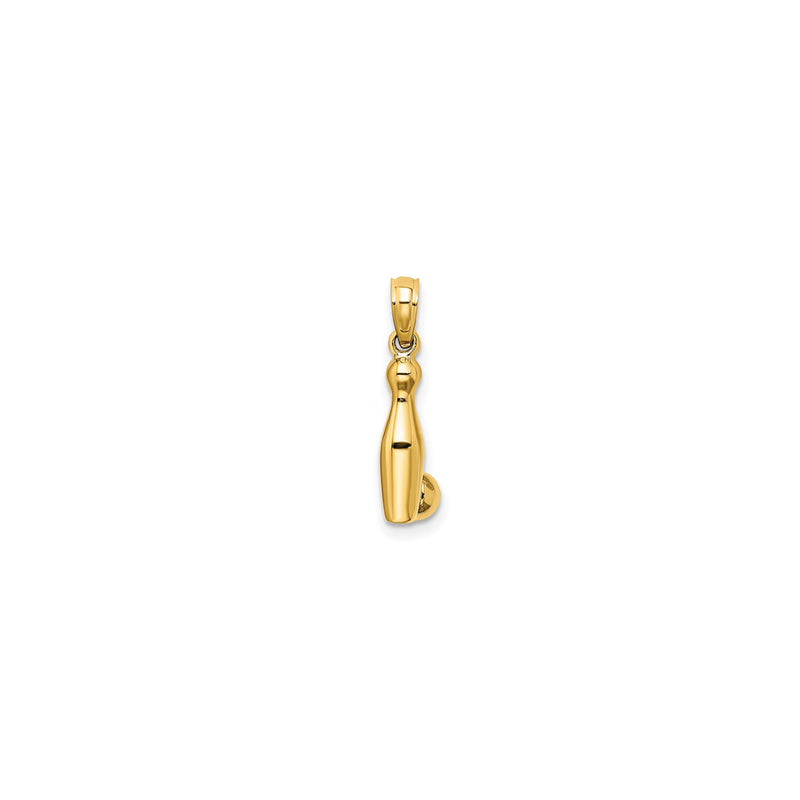 3-D Glossy Bowling Pin & Ball Pendant (14K)