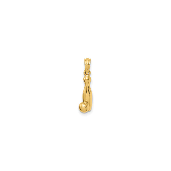 3-D Glossy Bowling Pin & Ball Pendant (14K)