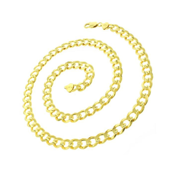 Solid Yellow Italian Cuban Chain (Silver)