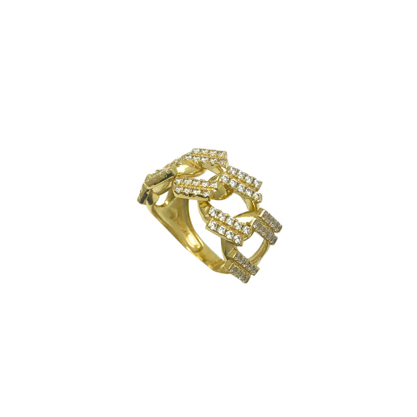 Cuban Cz Ring (14K)