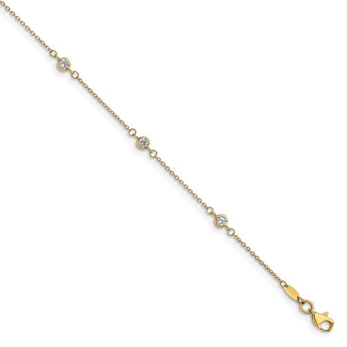 Multiple Single Stone Anklet Bracelet (14K)