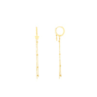 Charm Chain Drop Huggie Earrings (14K)