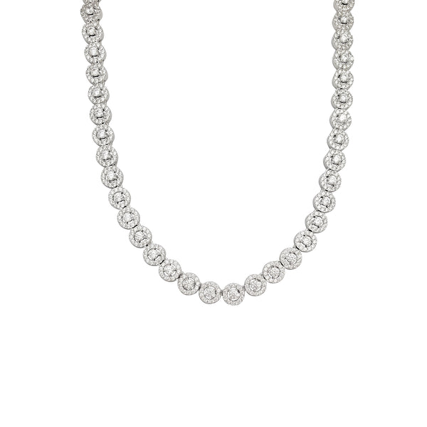 Cluster CZ Necklace (Silver)