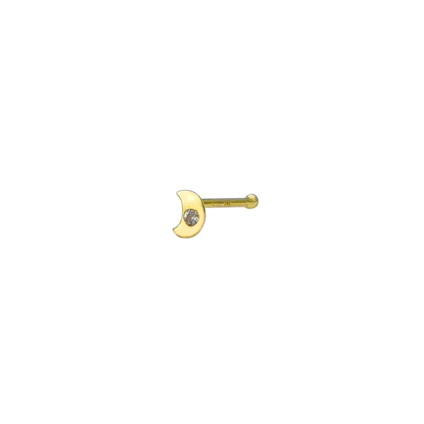 Crescent Moon Nose Stud Earrings (14K) Popular Jewelry New York