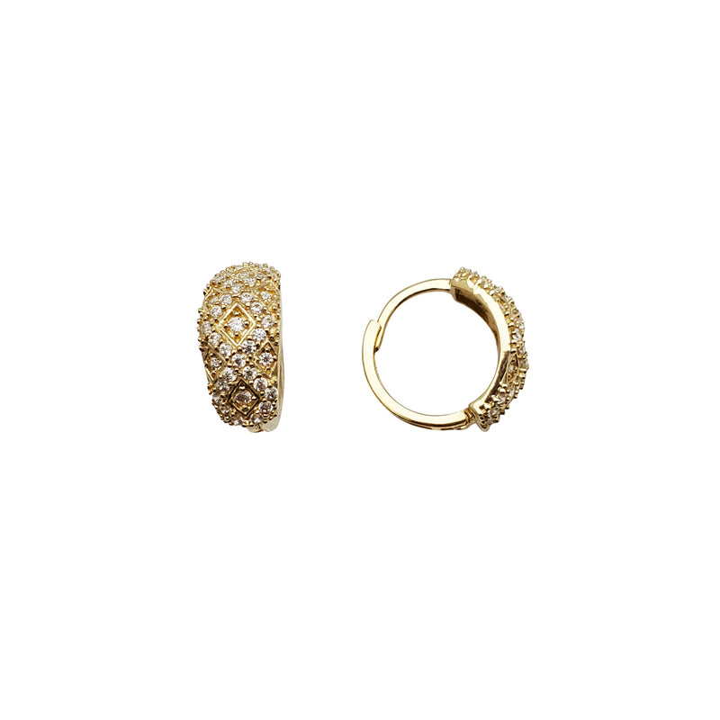 Crossing CZ Huggie Earring (14K)