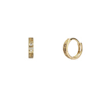 Zirconia "Love" Huggie Earrings (14K)