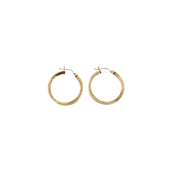 Diamond-Cut Hoop Earrings (10K)