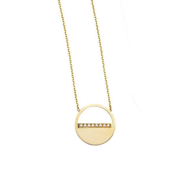 Half Circle Diamond Necklace (14K)