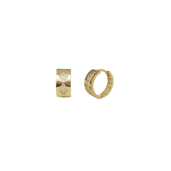 Double Row Huggie Earrings (14K)