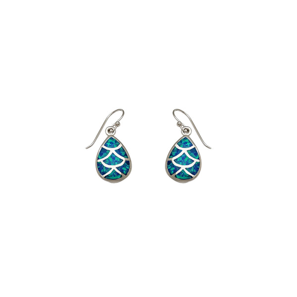 Dangling Opal Drop Earrings (Silver)