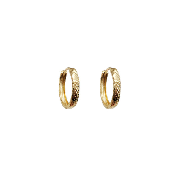 Fluted Diamond-Cut Hoop Earrings (18K)