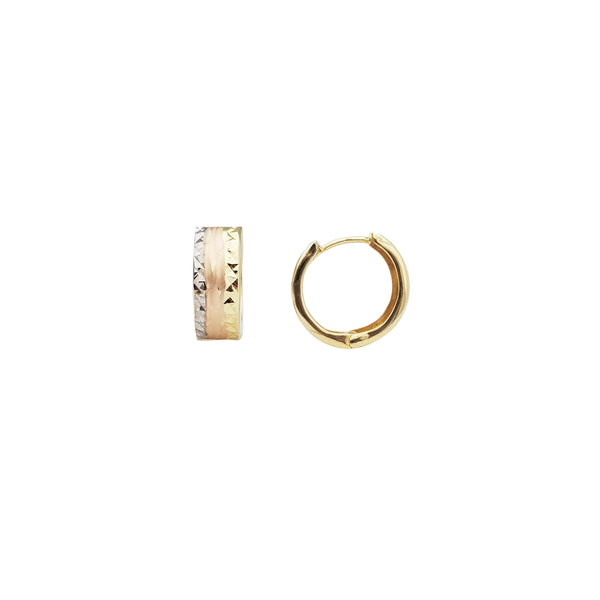 Diamond-Cut Wide Huggie Earrings (14K)