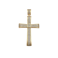 Diamond Pave Ribbon Cross Pendant (14K) Popular Jewelry New York