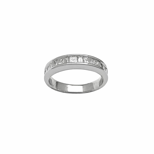 Diamond Princess Cut & Baguettes Channel Setting Ring (14K) Popular Jewelry New York