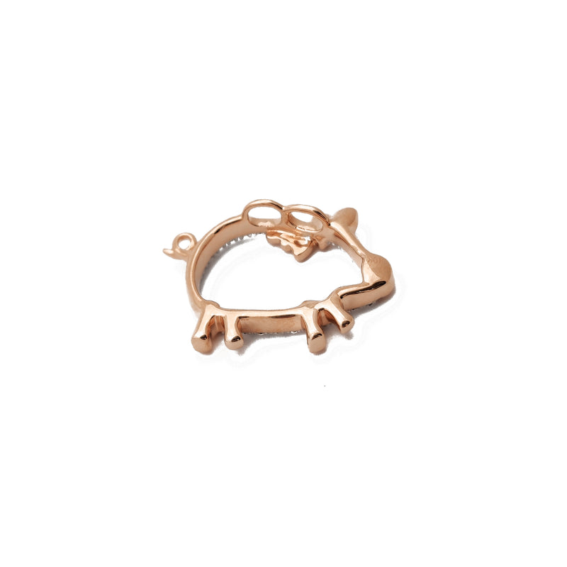 Diamond Pave Outline Little Piggy Pendant (10K) New York Popular Jewelry