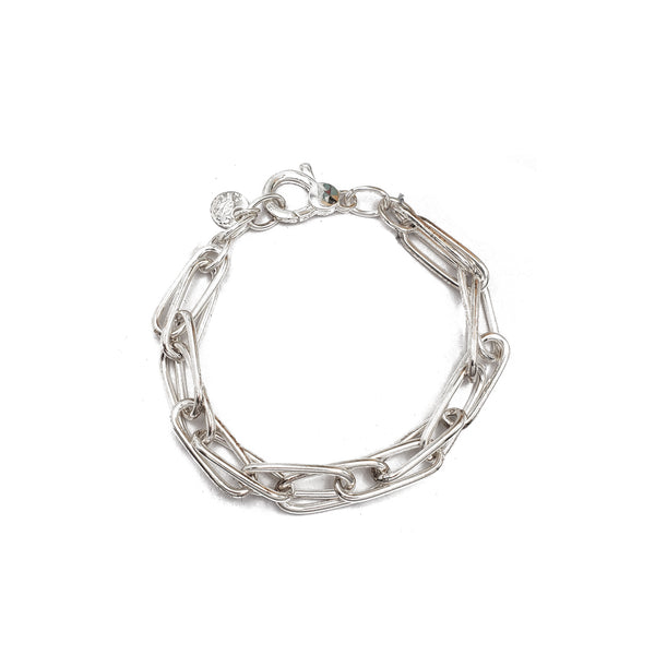 Double Paper Clip Bracelet (Silver)