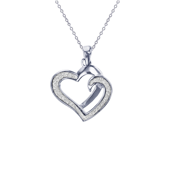 Double Heart Necklace (Silver)