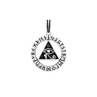 Egyptian Eye of Horus Symbol Pyramid Ancient Alphabet Script Pendant (Silver) Popular Jewelry New York