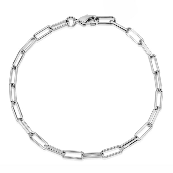 Elongated Cable Bracelet (Silver) Popular Jewelry New York