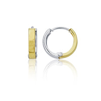 Two-Tone Huggie Earrings (14K)