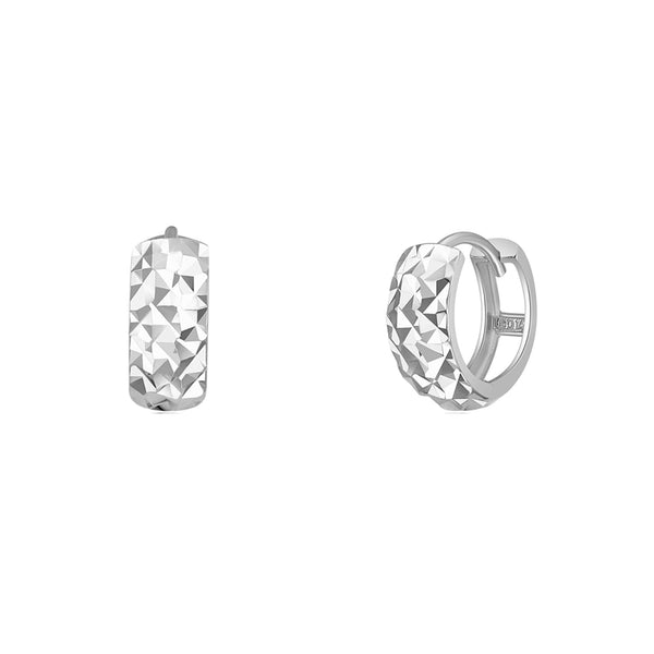 Faceted-Cuts Huggie Earrings (14K) Popular Jewelry New York