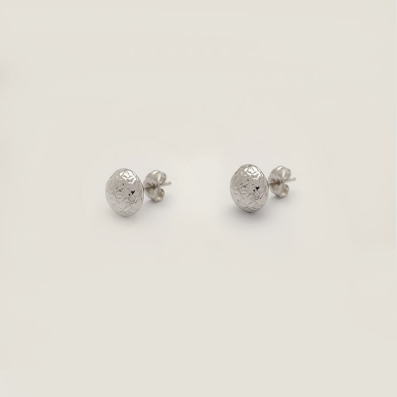 Faceted Cut Puffy Round Stud Earring (10K) Popular Jewelry New York