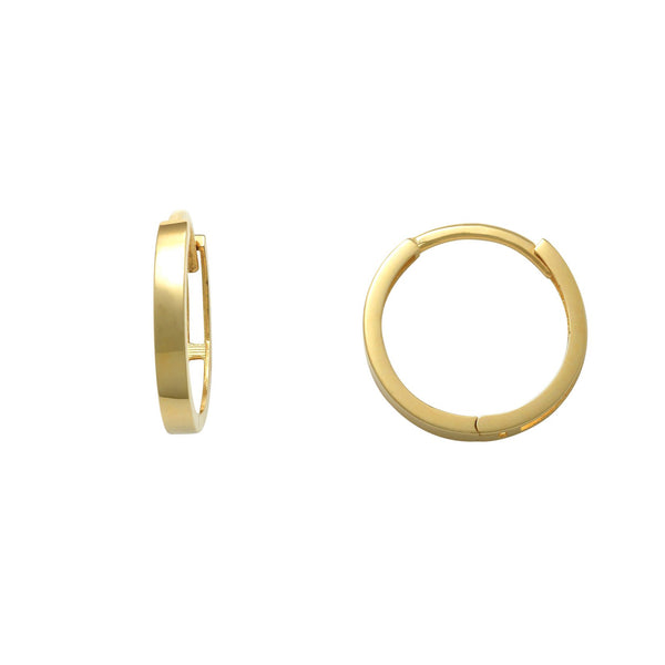 Yellow Gold Flat Open-Back Huggie Earrings (14K) Popular Jewelry New York