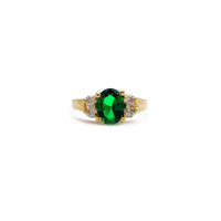 Green Oval Solitaire Ring (14K) Popular Jewelry New York